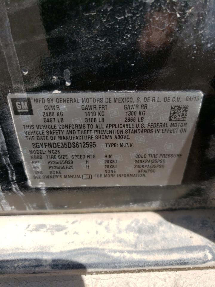 2013 Cadillac Srx Performance Collection VIN: 3GYFNDE35DS612595 Lot: 59101674