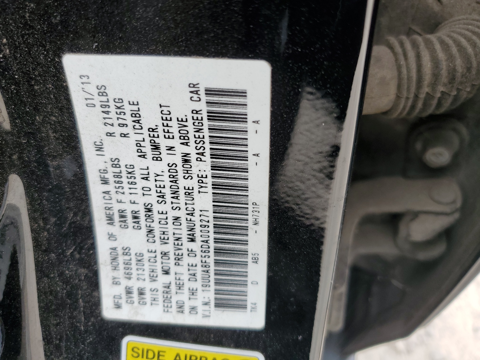 19UUA8F56DA009271 2013 Acura Tl Tech