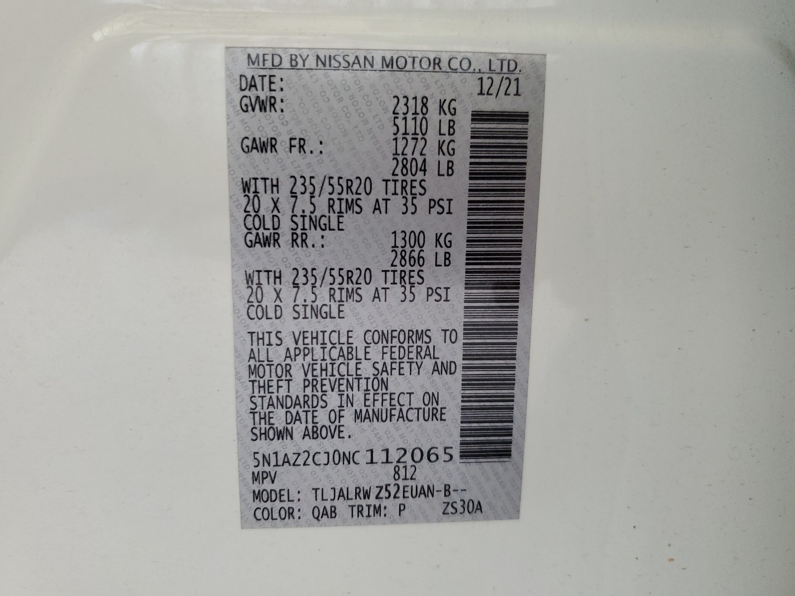 5N1AZ2CJ0NC112065 2022 Nissan Murano Sl