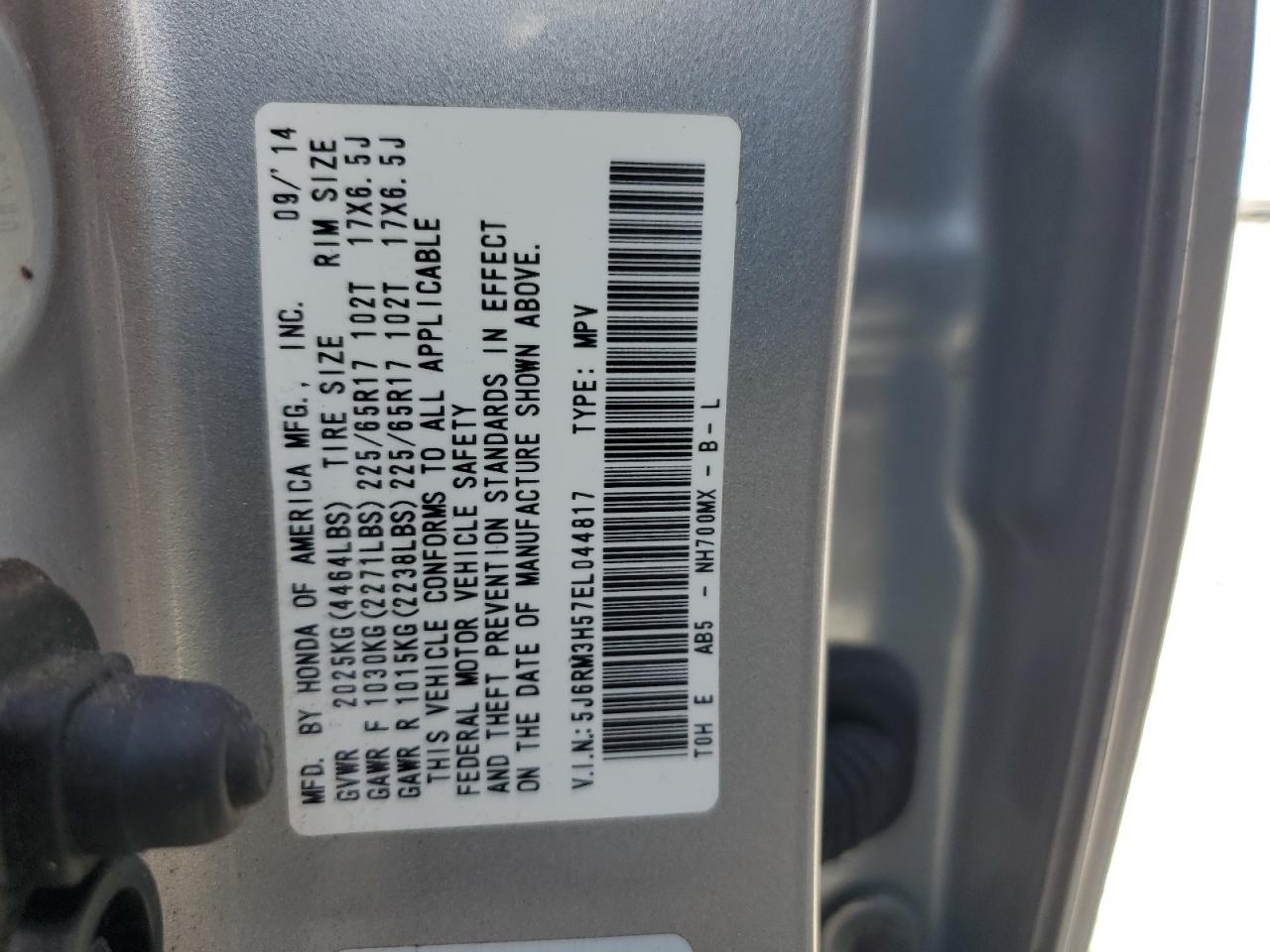 5J6RM3H57EL044817 2014 Honda Cr-V Ex