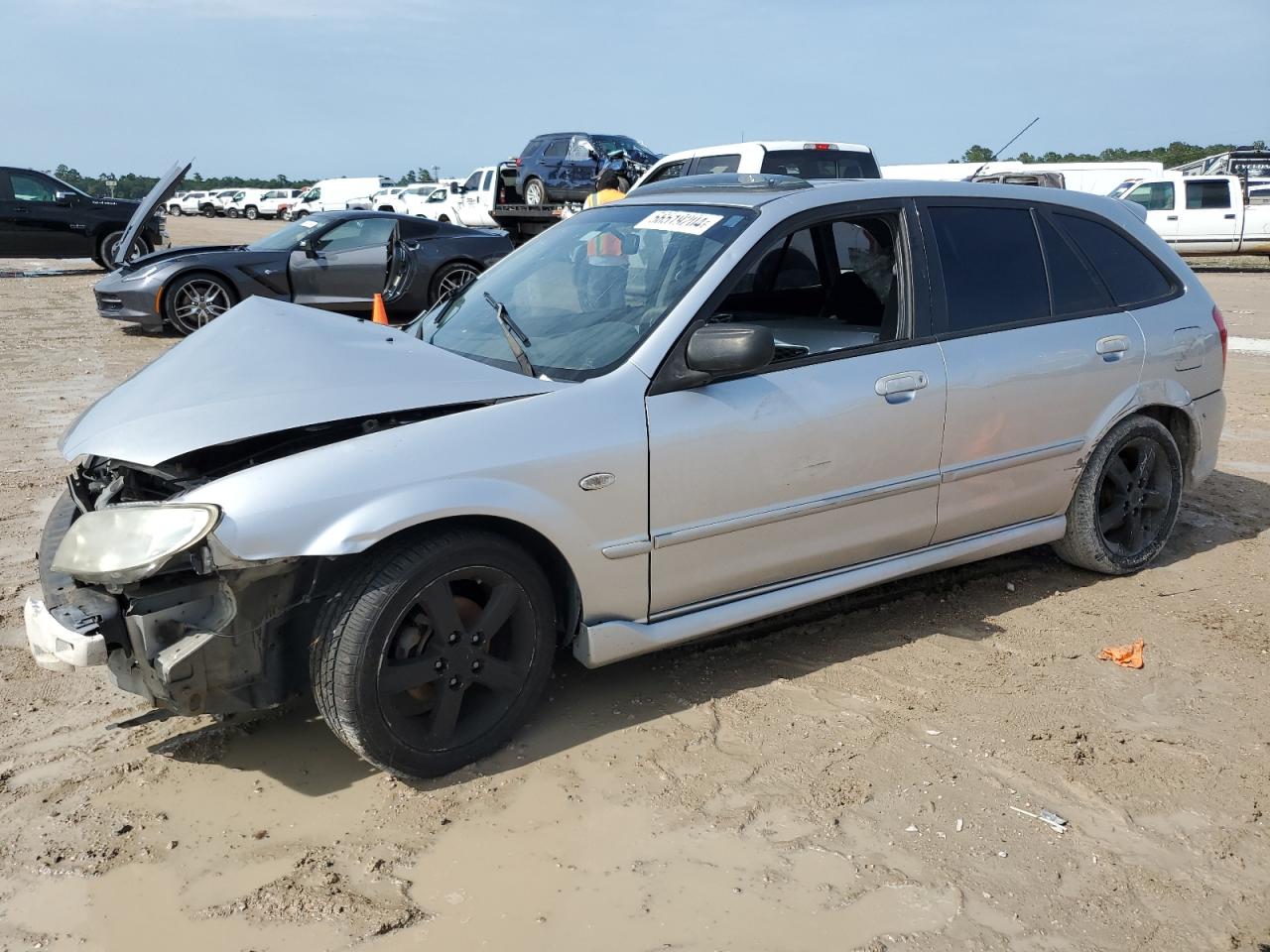 2003 Mazda Protege Pr5 silver hatchback gas JM1BJ245831172217 photo #1