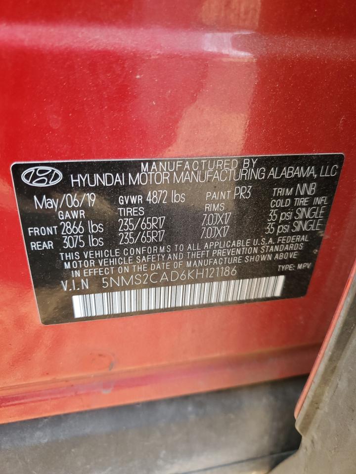 5NMS2CAD6KH121186 2019 Hyundai Santa Fe Se