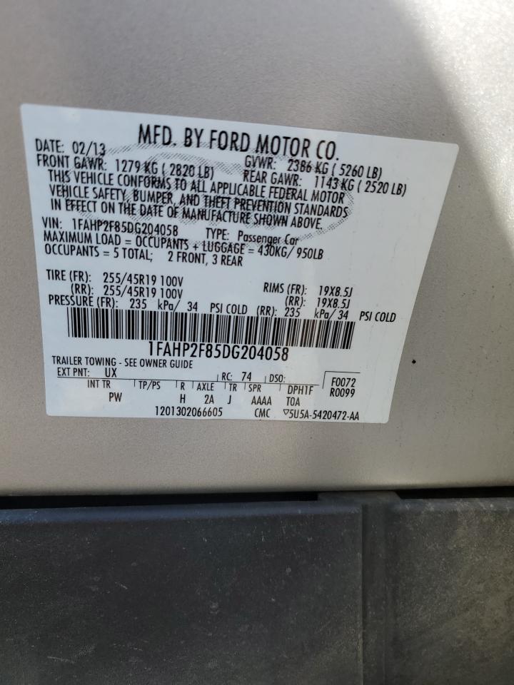 2013 Ford Taurus Limited VIN: 1FAHP2F85DG204058 Lot: 59146684