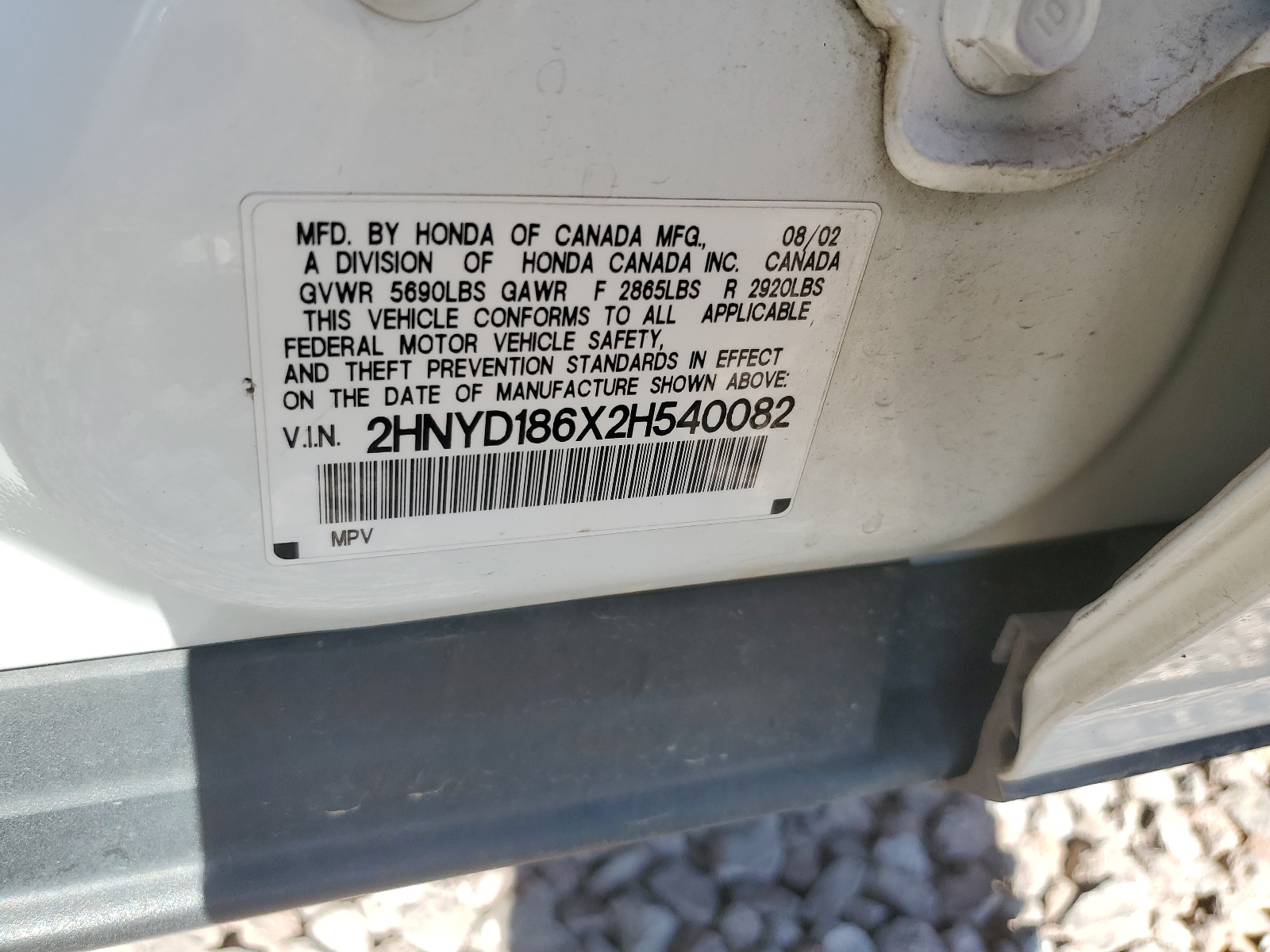 2HNYD186X2H540082 2002 Acura Mdx Touring