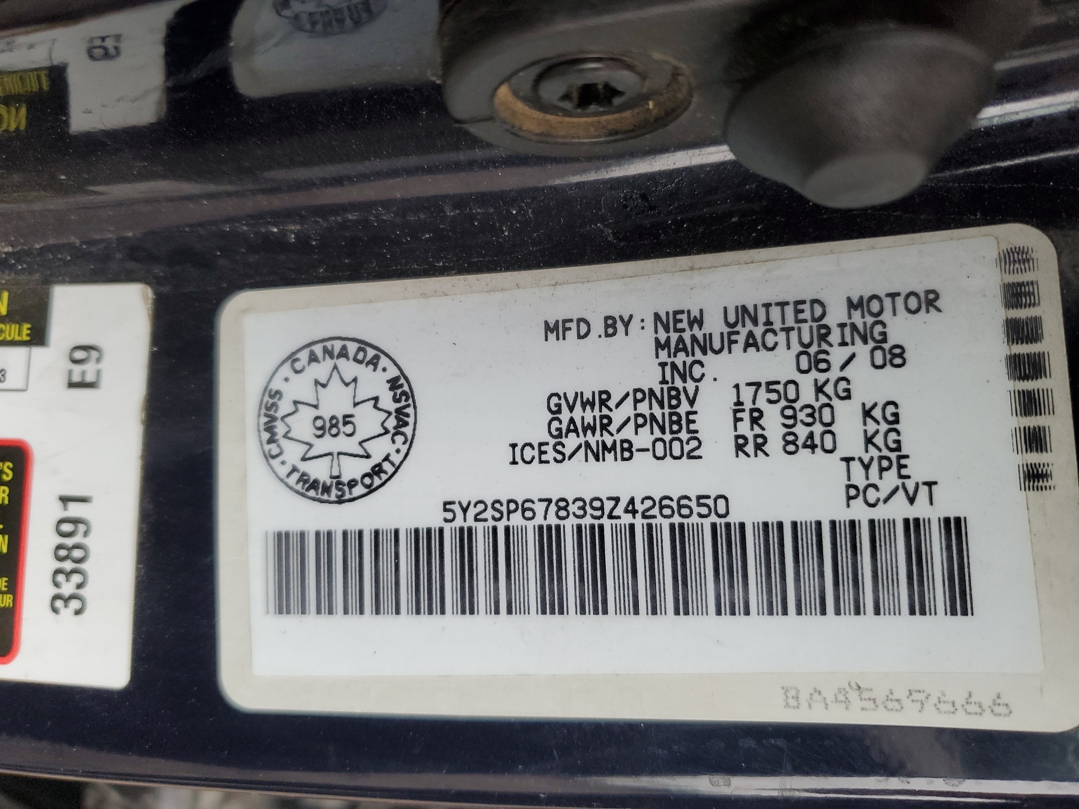 5Y2SP67839Z426650 2009 Pontiac Vibe