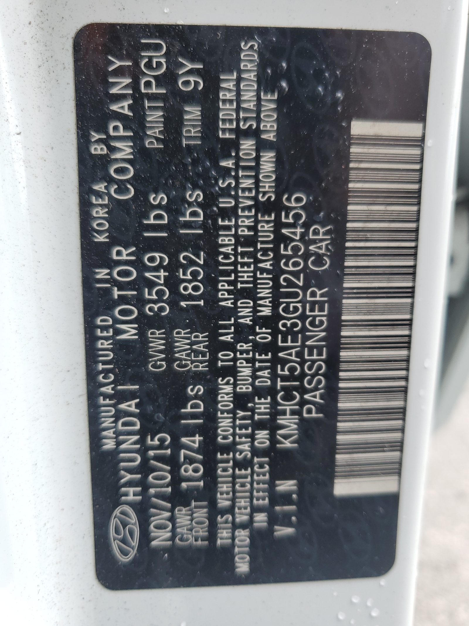 KMHCT5AE3GU265456 2016 Hyundai Accent Se