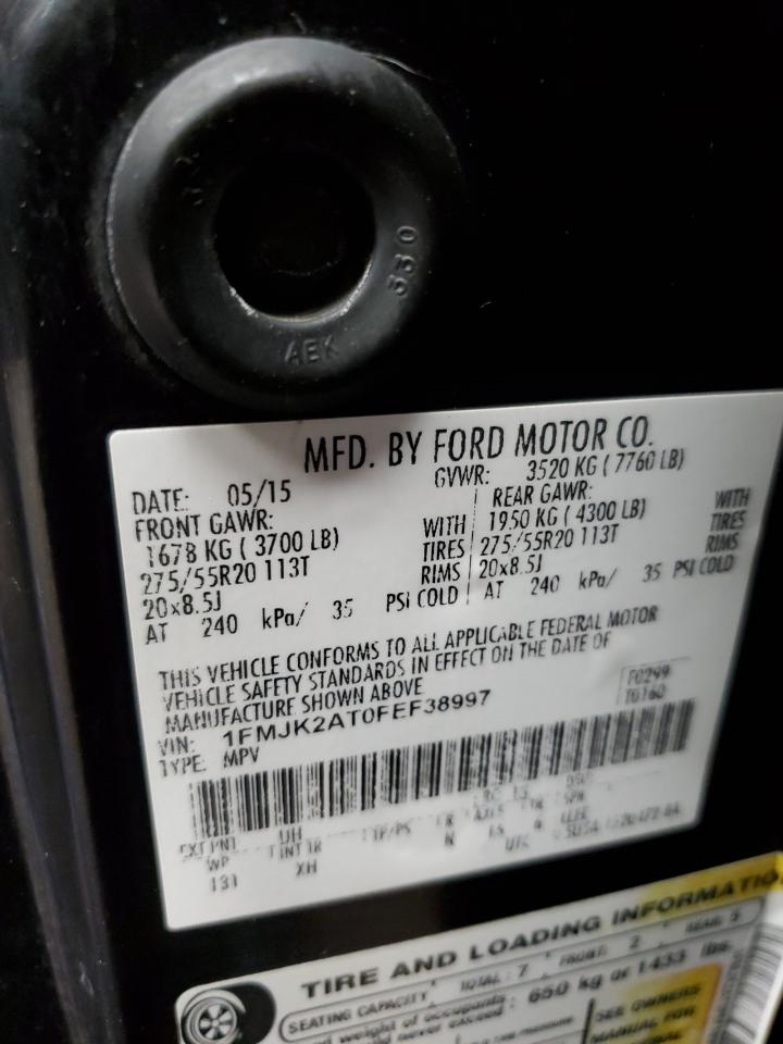 2015 Ford Expedition El Limited VIN: 1FMJK2AT0FEF38997 Lot: 58460034