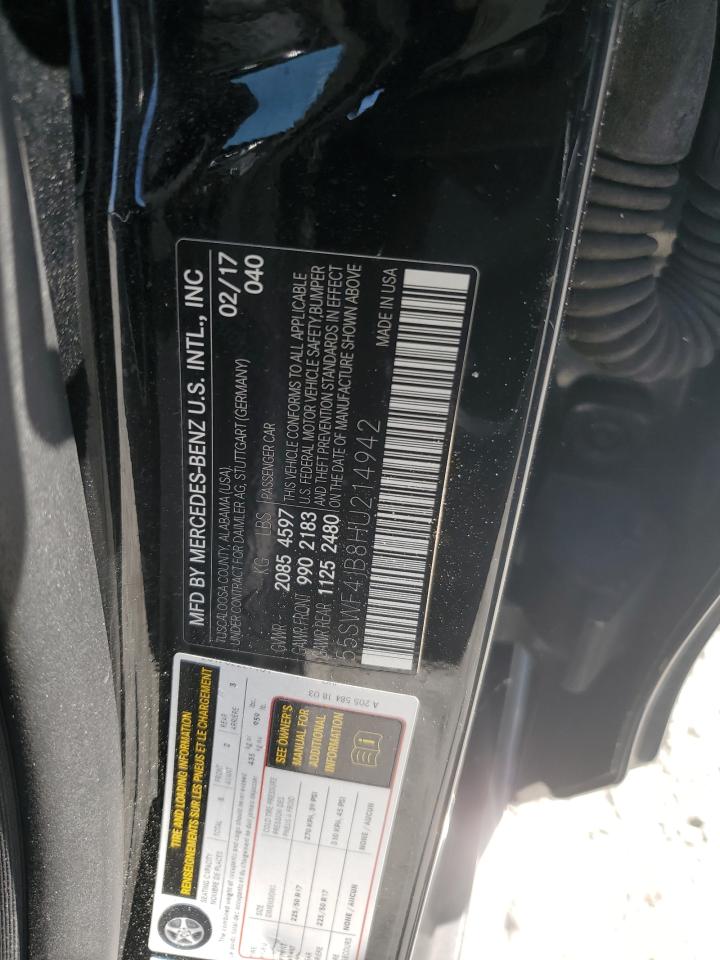 2017 Mercedes-Benz C 300 VIN: 55SWF4JB8HU214942 Lot: 60258834