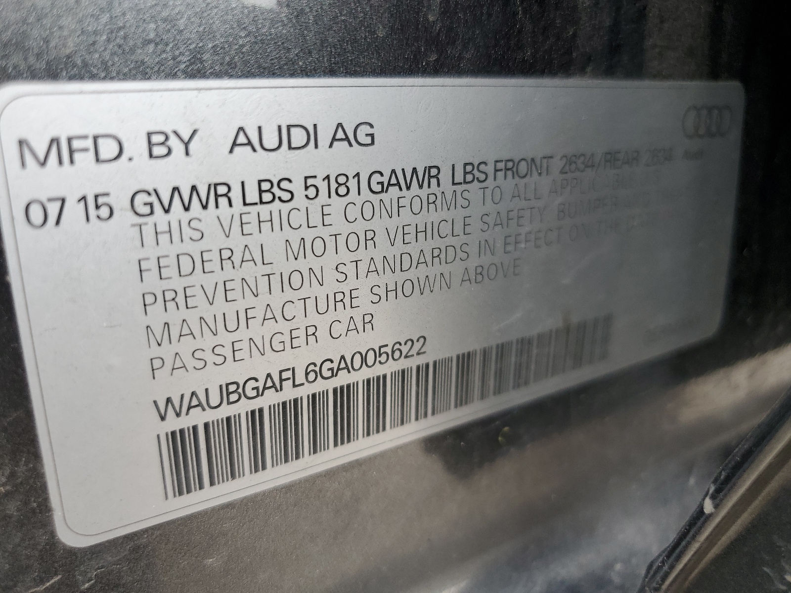 WAUBGAFL6GA005622 2016 Audi S4 Premium Plus