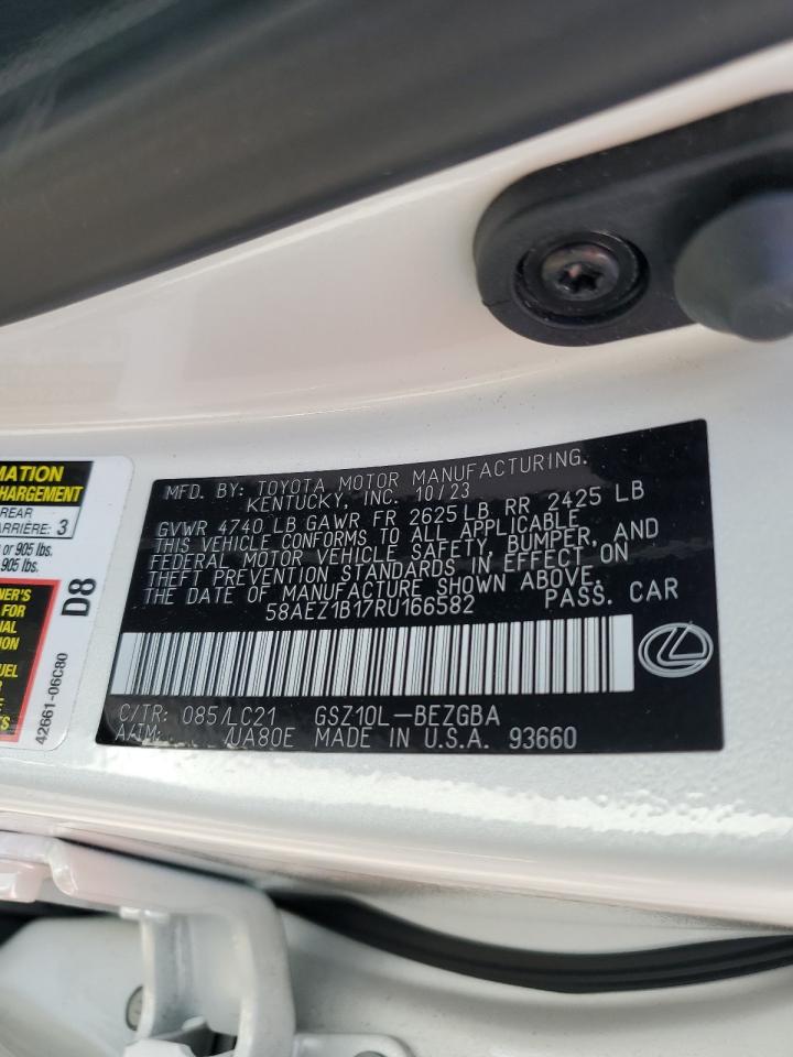 2024 Lexus Es 350 Base VIN: 58AEZ1B17RU166582 Lot: 59726674