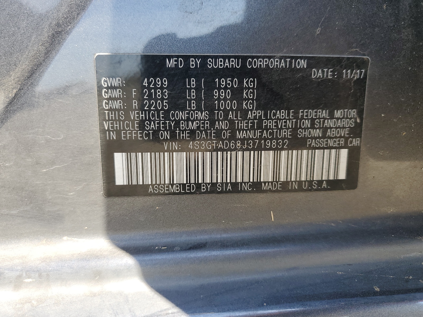 4S3GTAD68J3719832 2018 Subaru Impreza Premium Plus