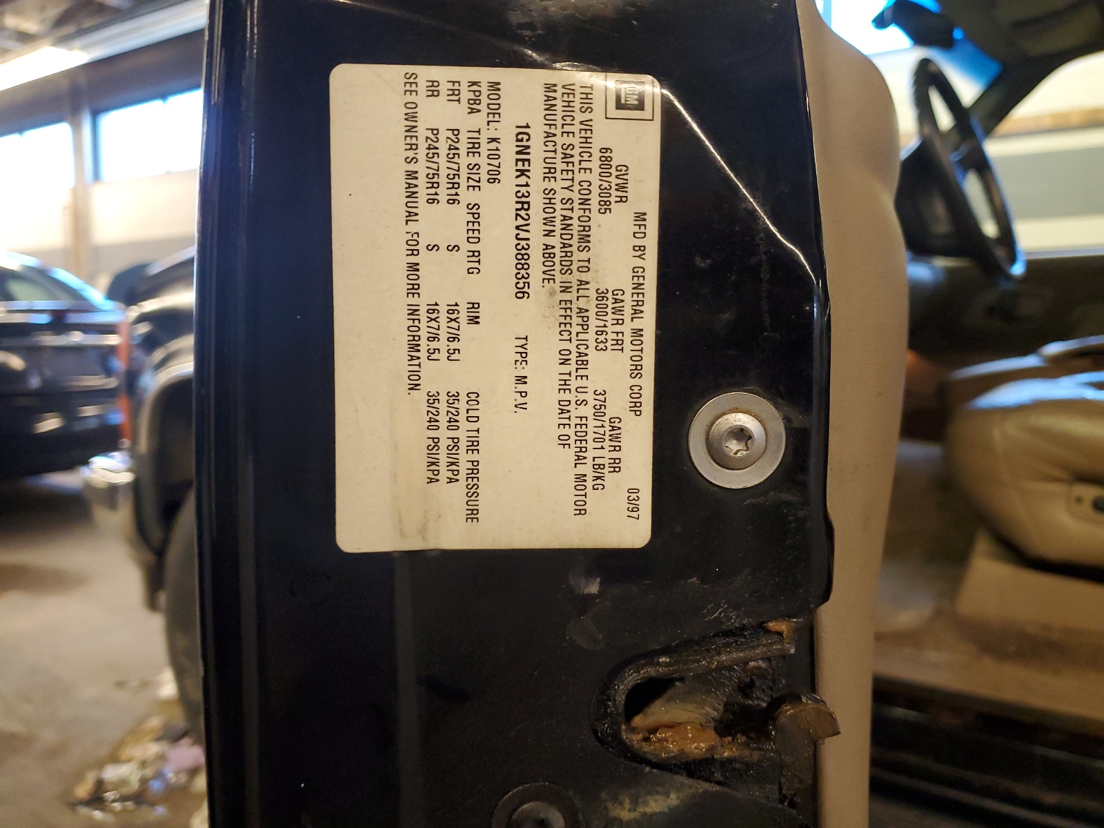 1GNEK13R2VJ388356 1997 Chevrolet Tahoe K1500