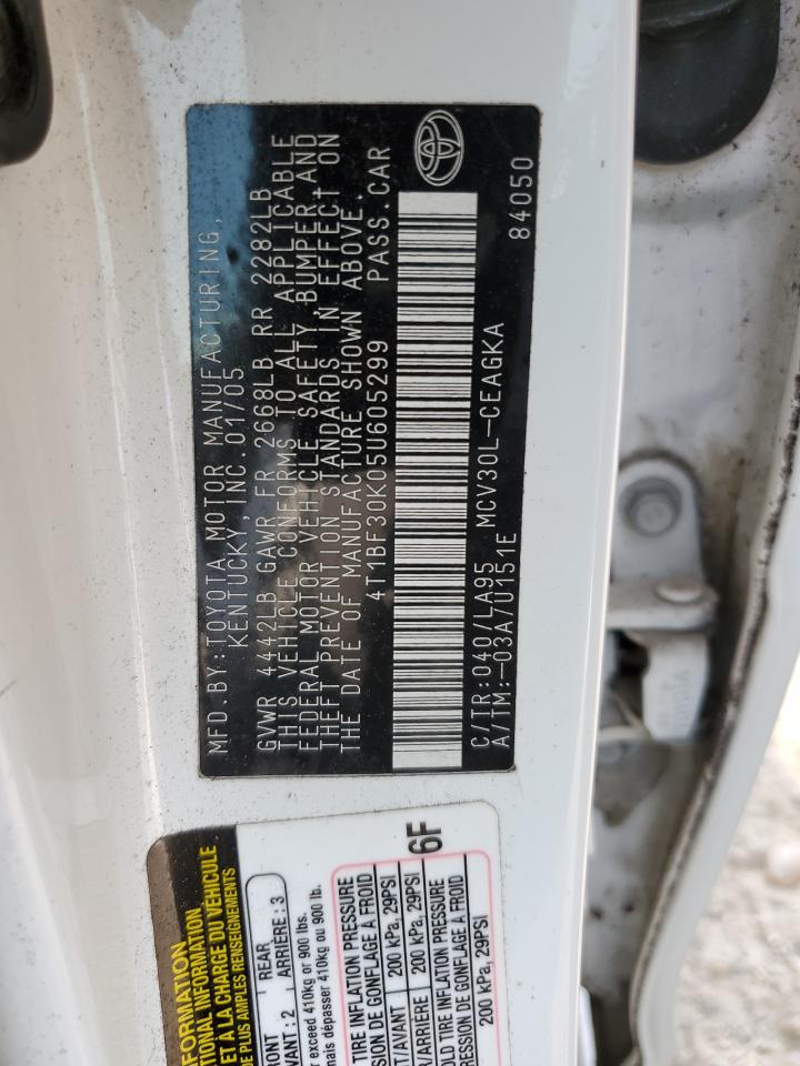2005 Toyota Camry Le VIN: 4T1BF30K05U605299 Lot: 57001204