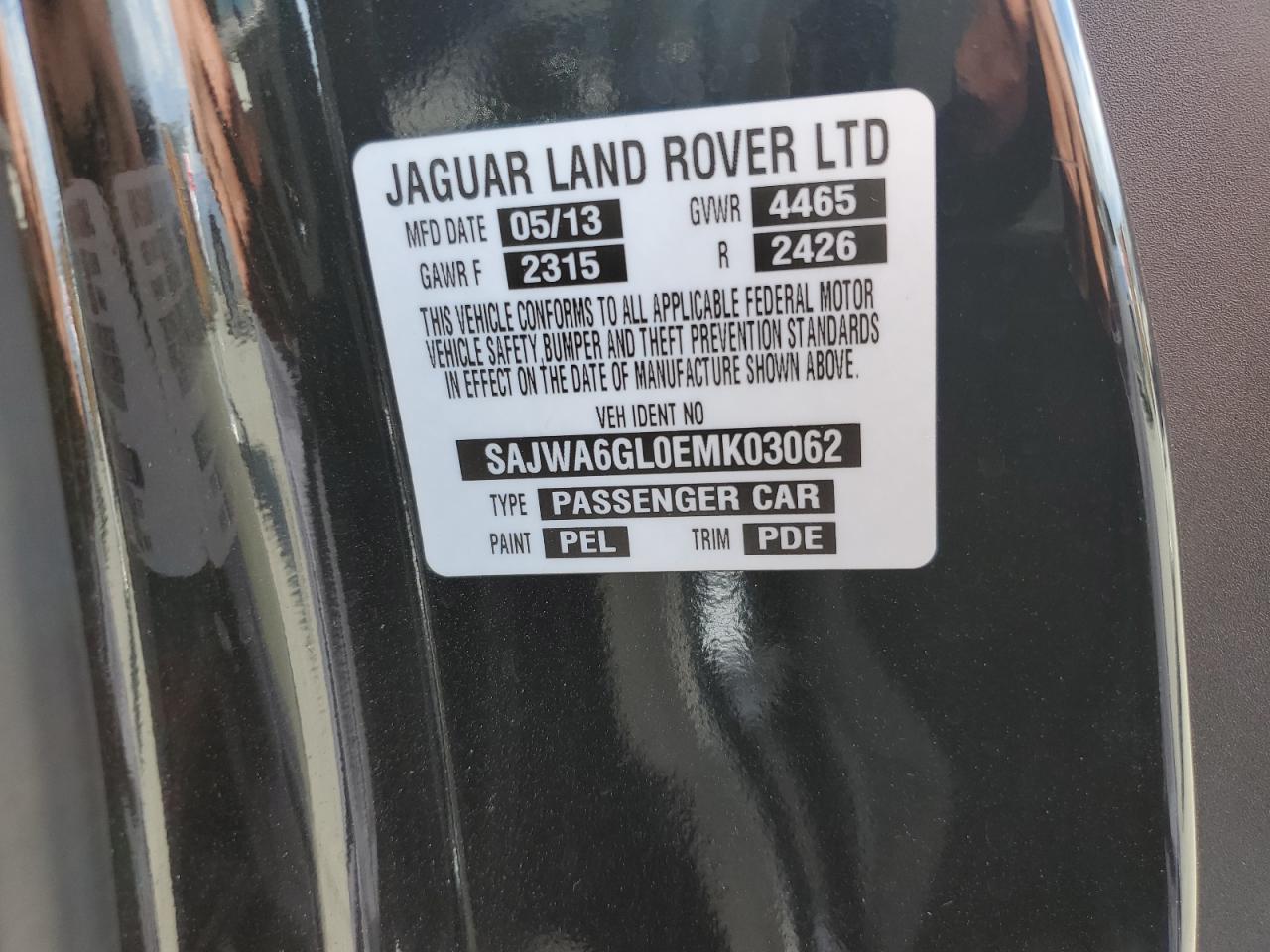 2014 Jaguar F-Type V8 S VIN: SAJWA6GL0EMK03062 Lot: 60519904