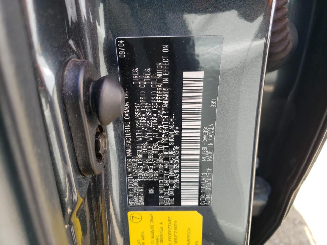 2005 Lexus Rx 330 VIN: 2T2HA31U65C043396 Lot: 58737604