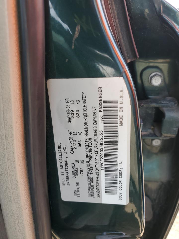 1999 Mazda 626 Es VIN: 1YVGF22C0X5835555 Lot: 57281104