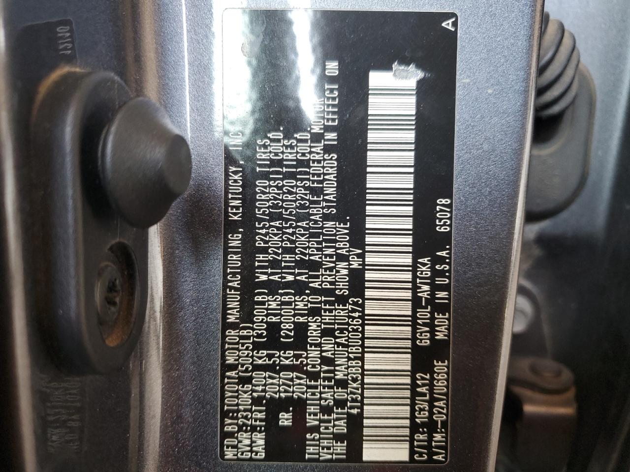 2011 Toyota Venza VIN: 4T3ZK3BB1BU036473 Lot: 60308404