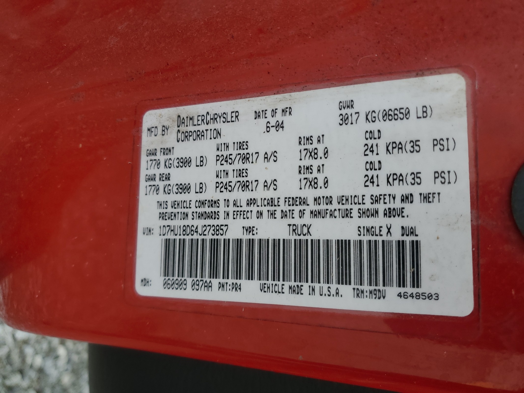 1D7HU18D64J273857 2004 Dodge Ram 1500 St