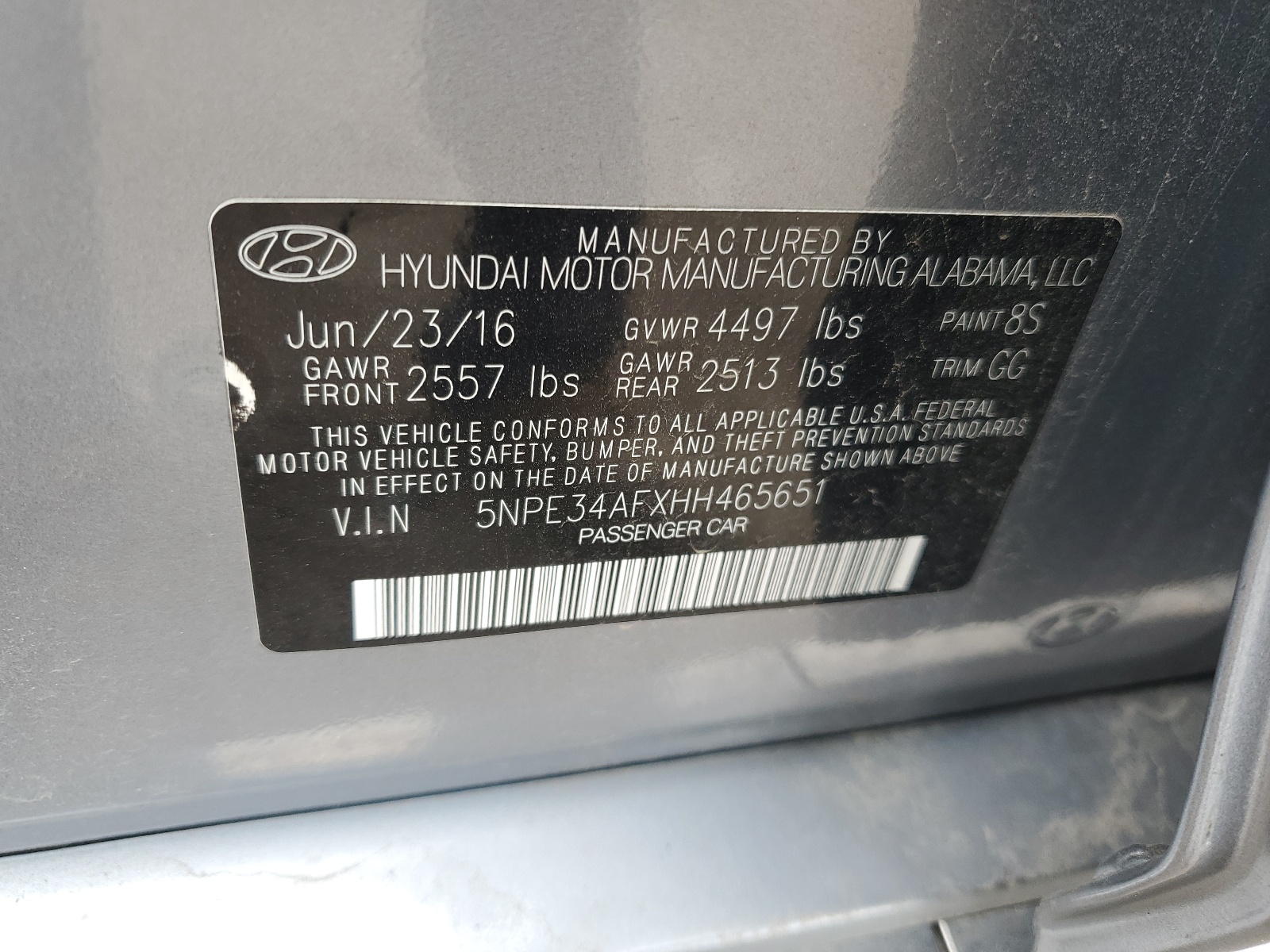 2017 Hyundai Sonata Sport vin: 5NPE34AFXHH465651