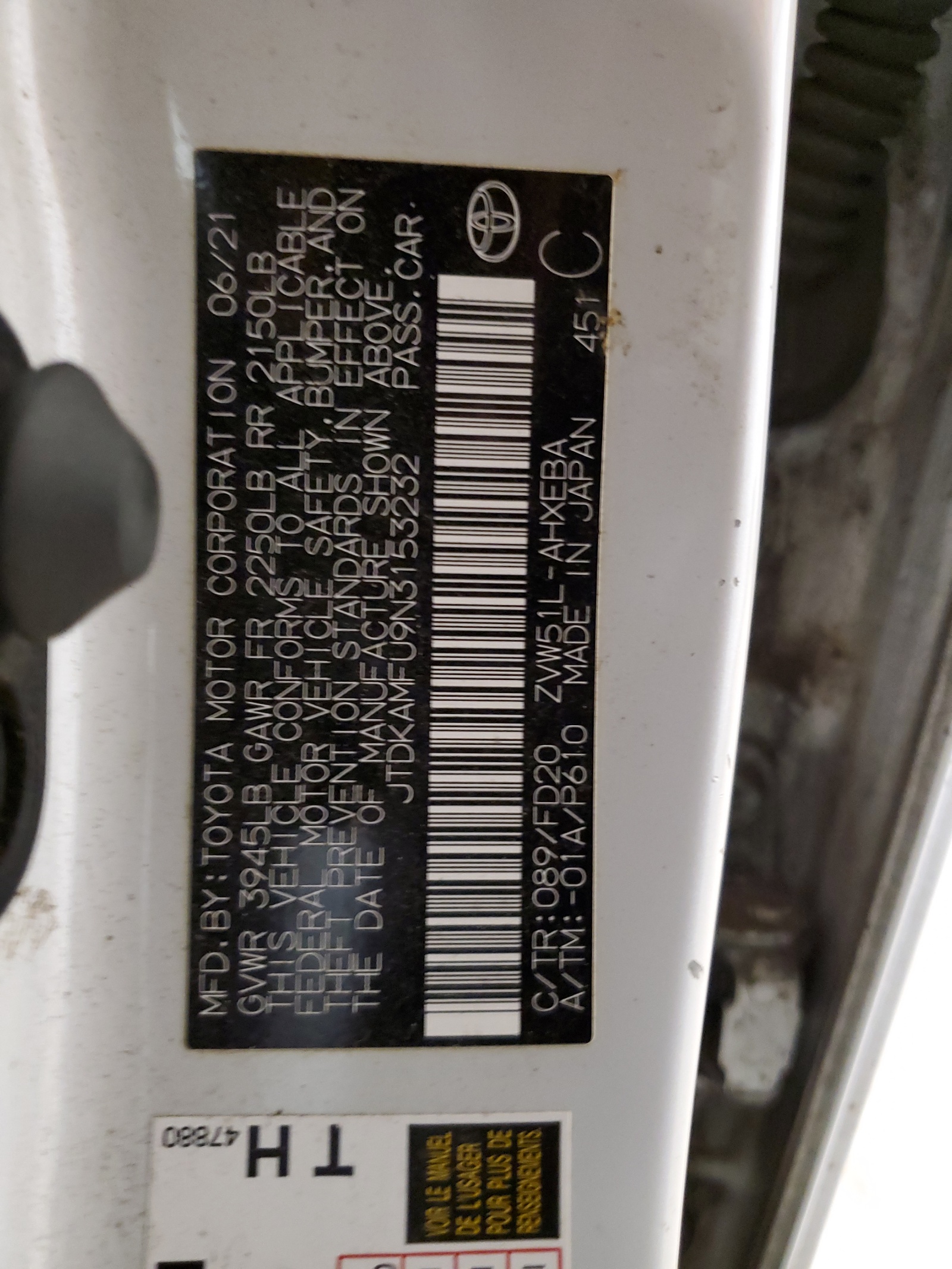 JTDKAMFU9N3153232 2022 Toyota Prius Night Shade