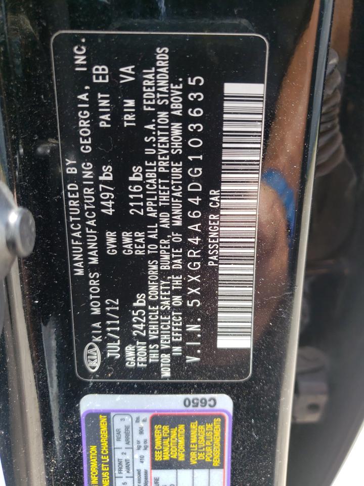 2013 Kia Optima Sx VIN: 5XXGR4A64DG103635 Lot: 59873474