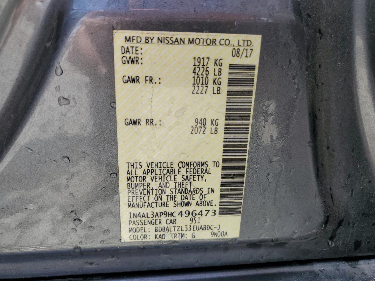 1N4AL3AP9HC496473 2017 Nissan Altima 2.5