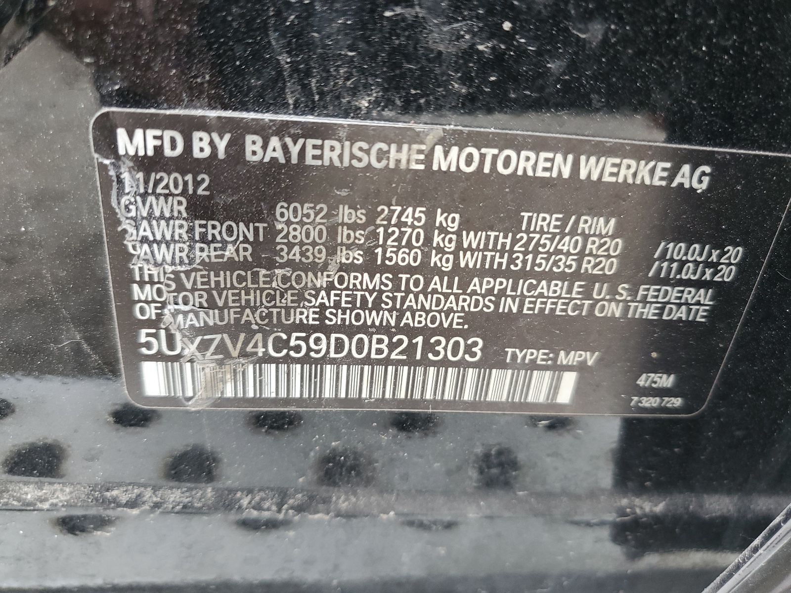 5UXZV4C59D0B21303 2013 BMW X5 xDrive35I