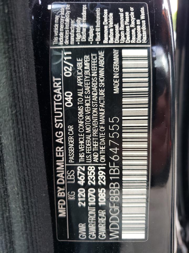 2011 Mercedes-Benz C 300 4Matic VIN: WDDGF8BB1BF647555 Lot: 55793664