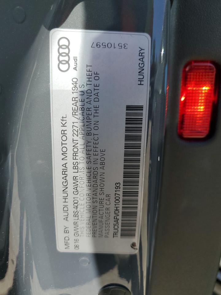 TRUC5AFV0H1007193 2017 Audi Tt