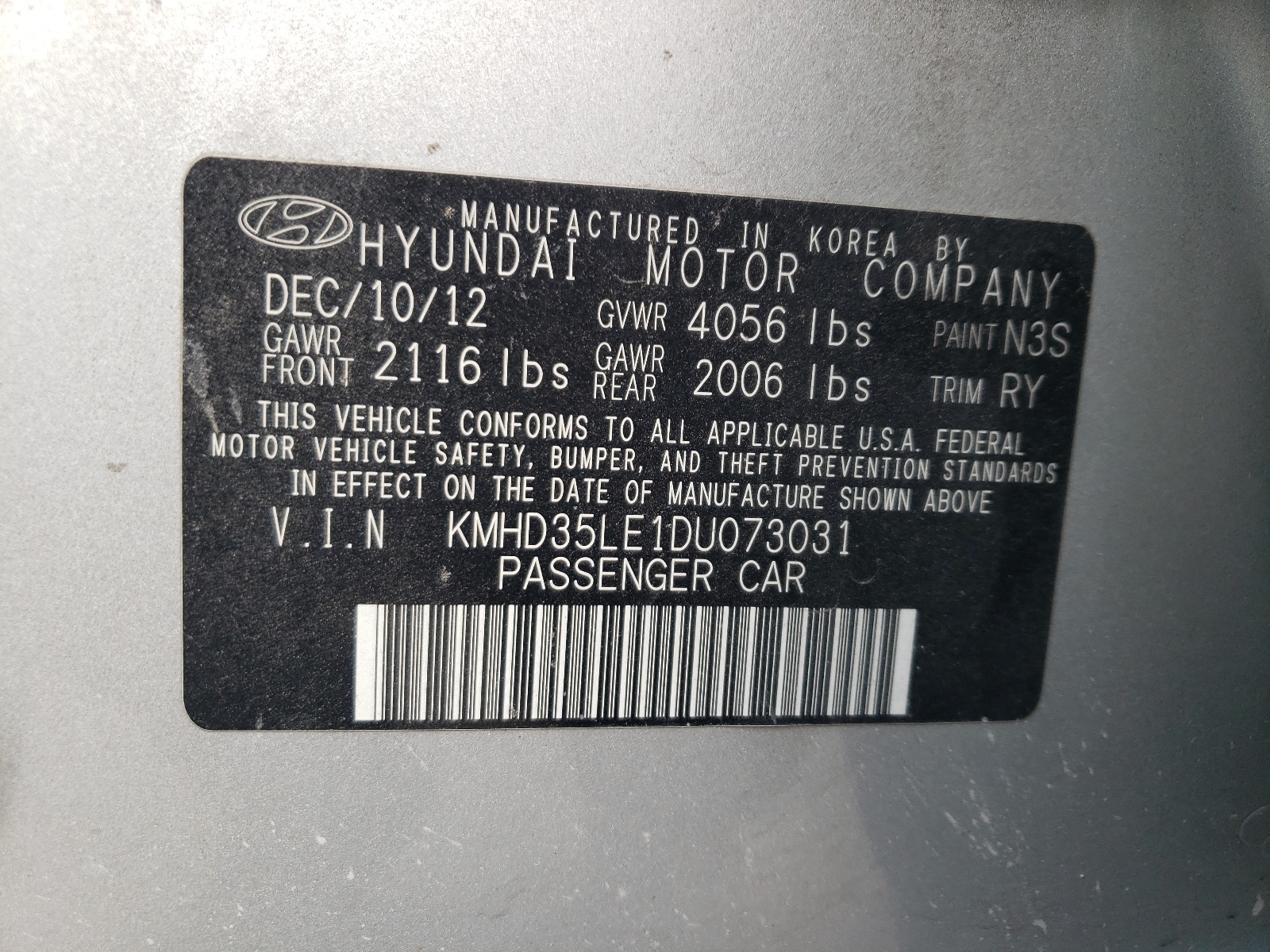 KMHD35LE1DU073031 2013 Hyundai Elantra Gt