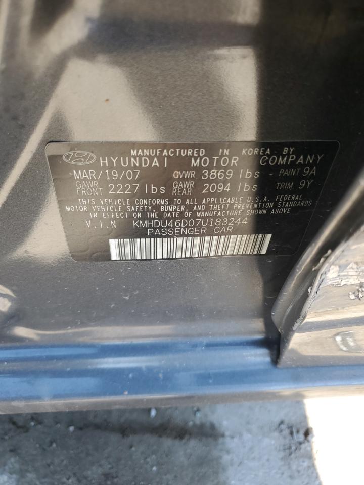 KMHDU46D07U183244 2007 Hyundai Elantra Gls