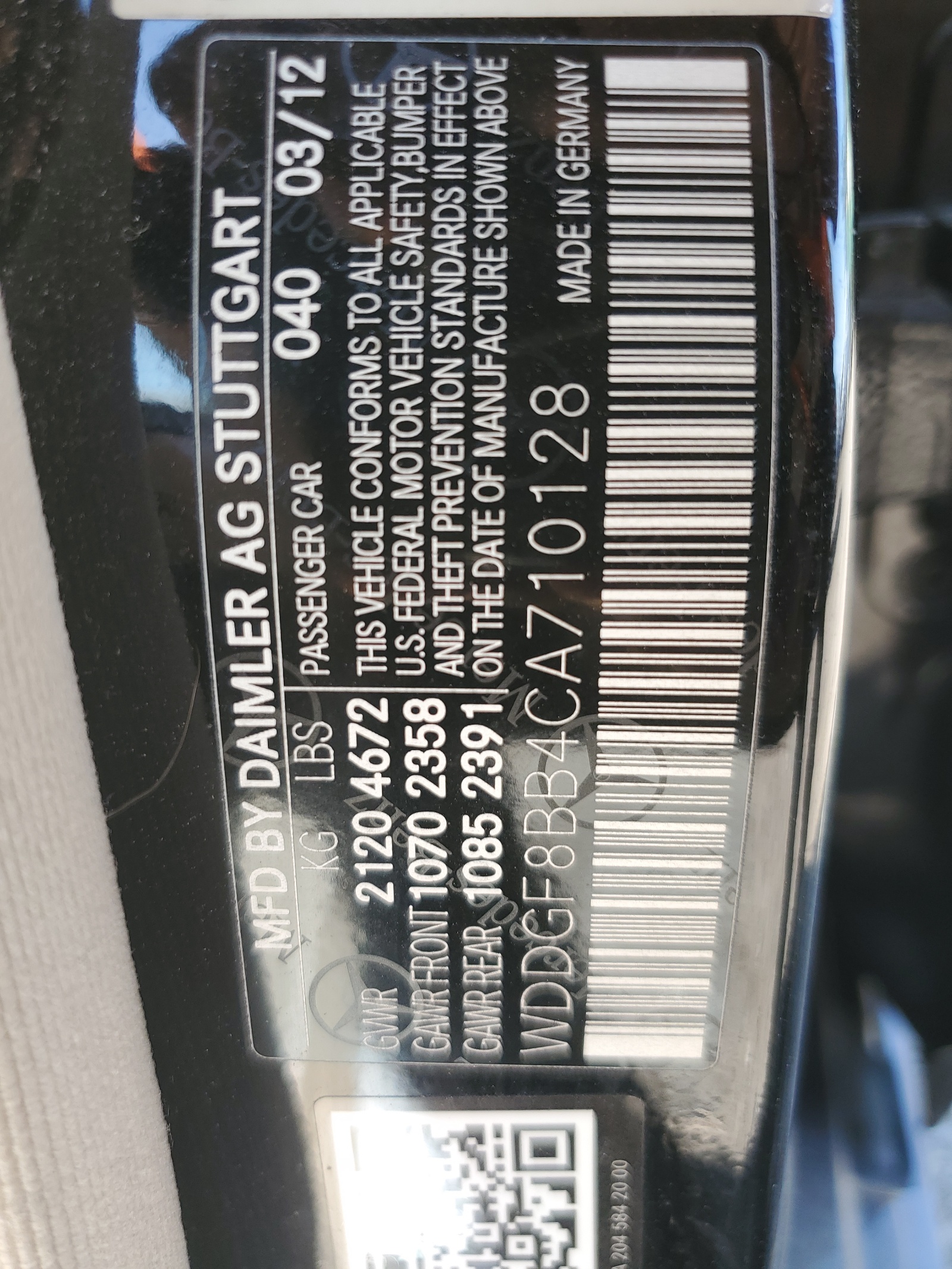 WDDGF8BB4CA710128 2012 Mercedes-Benz C 300 4Matic