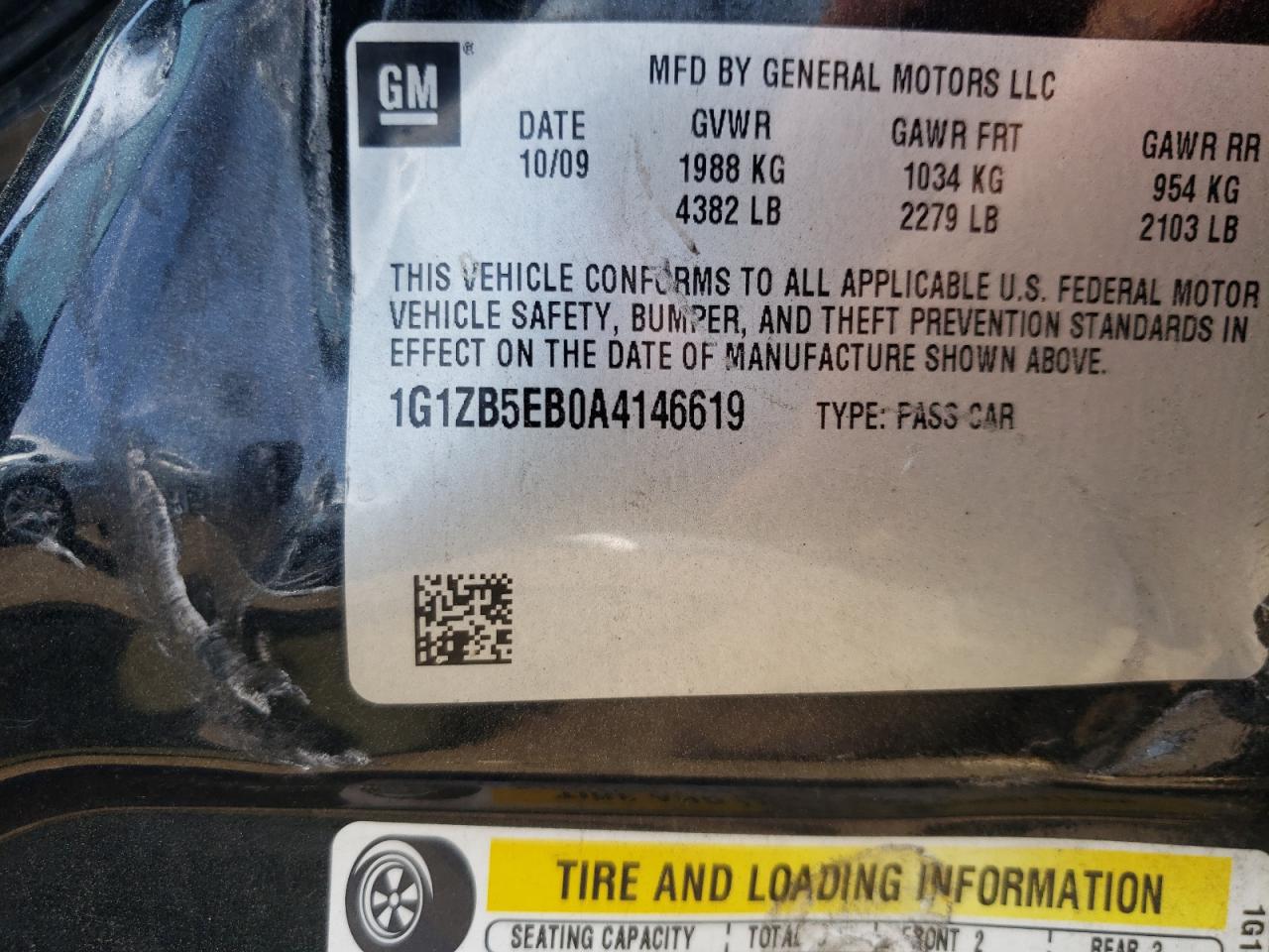 2010 Chevrolet Malibu Ls VIN: 1G1ZB5EB0A4146619 Lot: 59259394