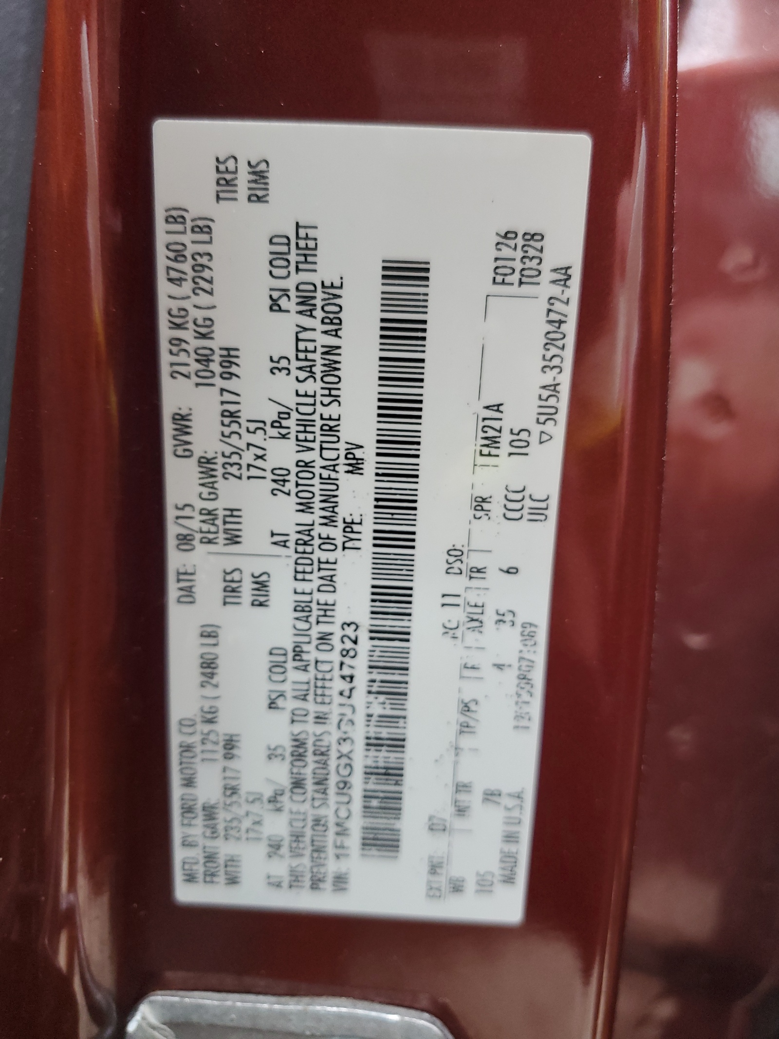 1FMCU9GX3GUA47823 2016 Ford Escape Se