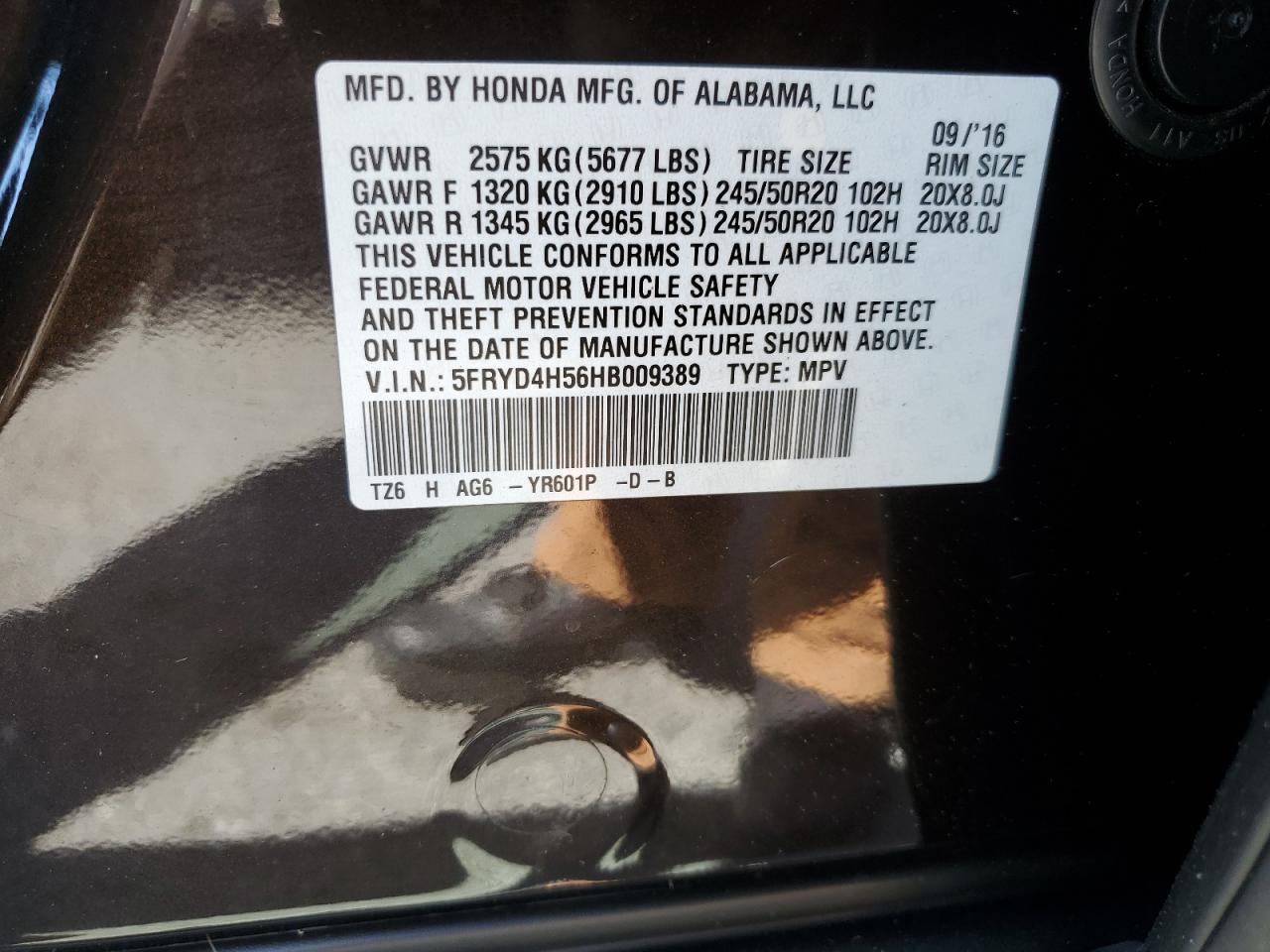 5FRYD4H56HB009389 2017 Acura Mdx Technology