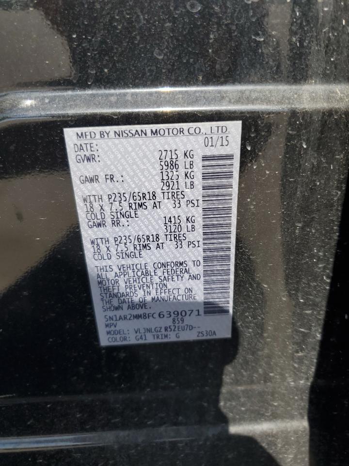 2015 Nissan Pathfinder S VIN: 5N1AR2MM8FC639071 Lot: 60271024