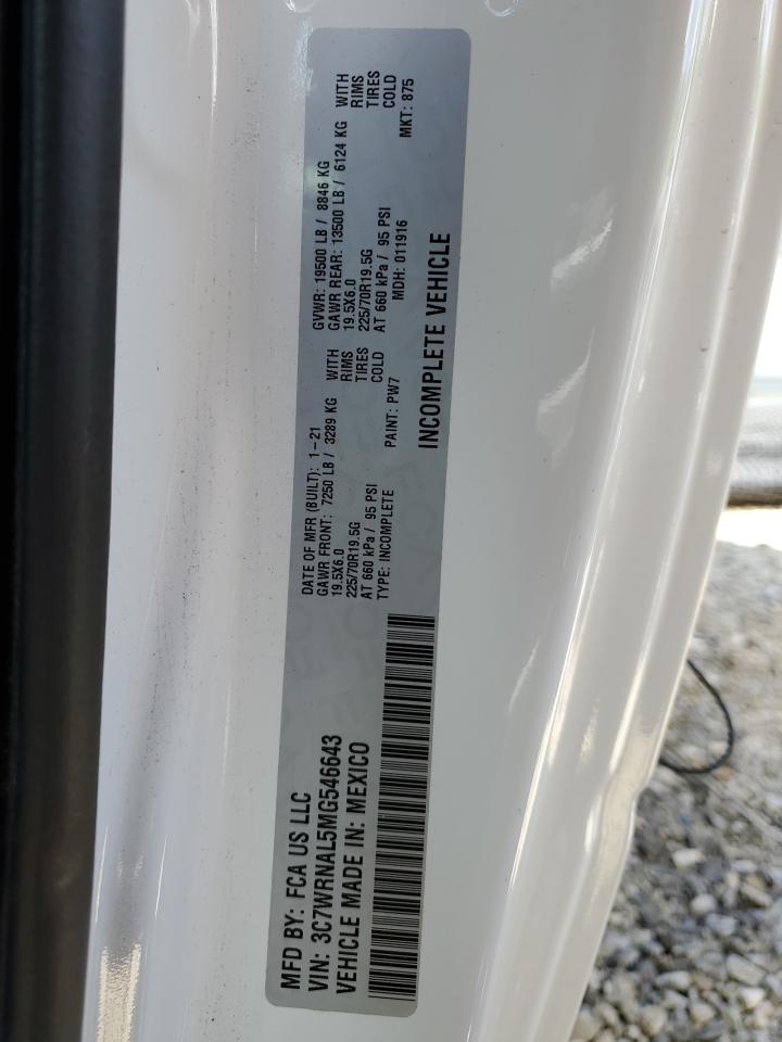 2021 Ram 5500 VIN: 3C7WRNAL5MG546643 Lot: 57453284