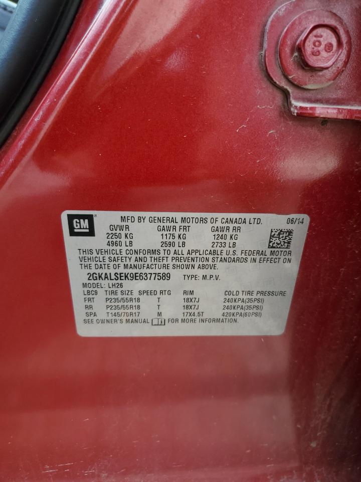 2014 GMC Terrain Slt VIN: 2GKALSEK9E6377589 Lot: 57251854