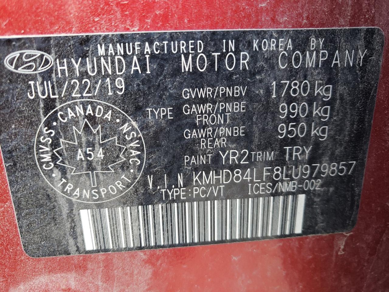 KMHD84LF8LU979857 2020 HYUNDAI ELANTRA - Image 12