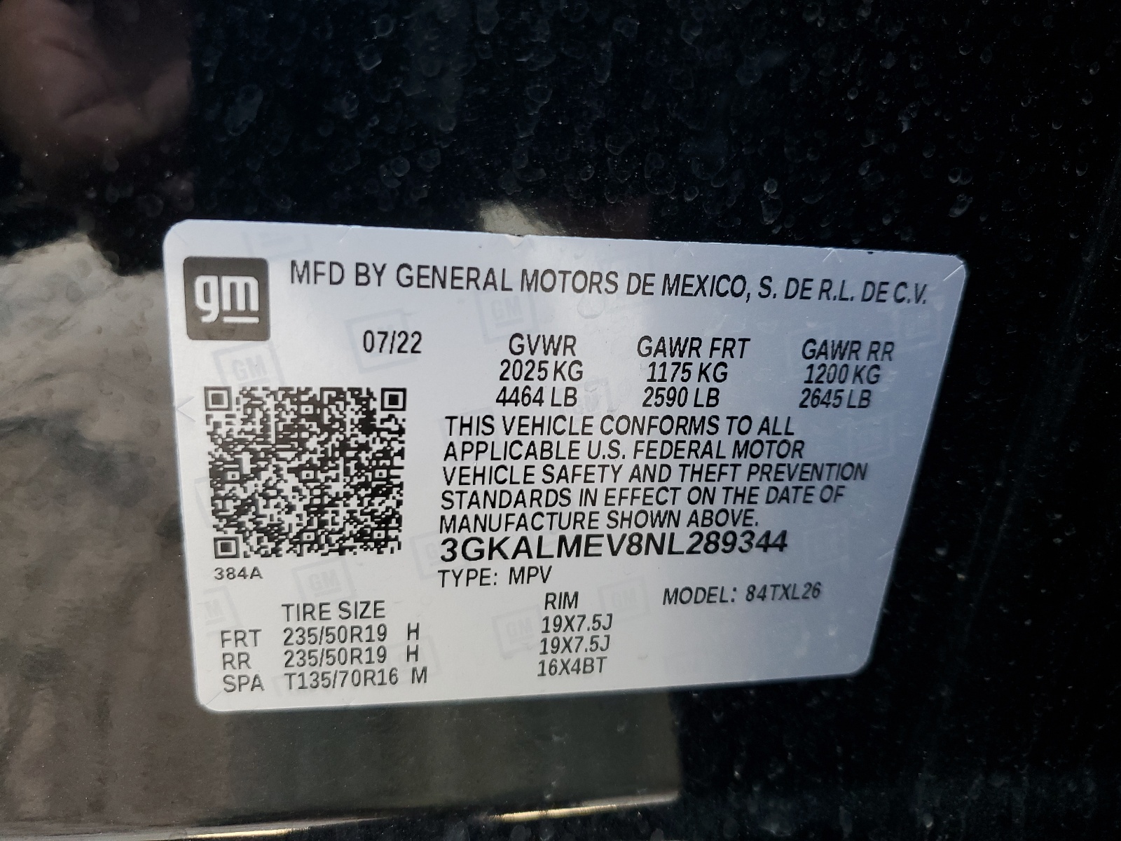 3GKALMEV8NL289344 2022 GMC Terrain Sle
