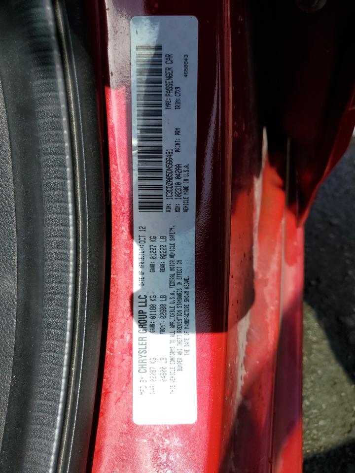 2013 Dodge Avenger Se VIN: 1C3CDZAB5DN566481 Lot: 59838454