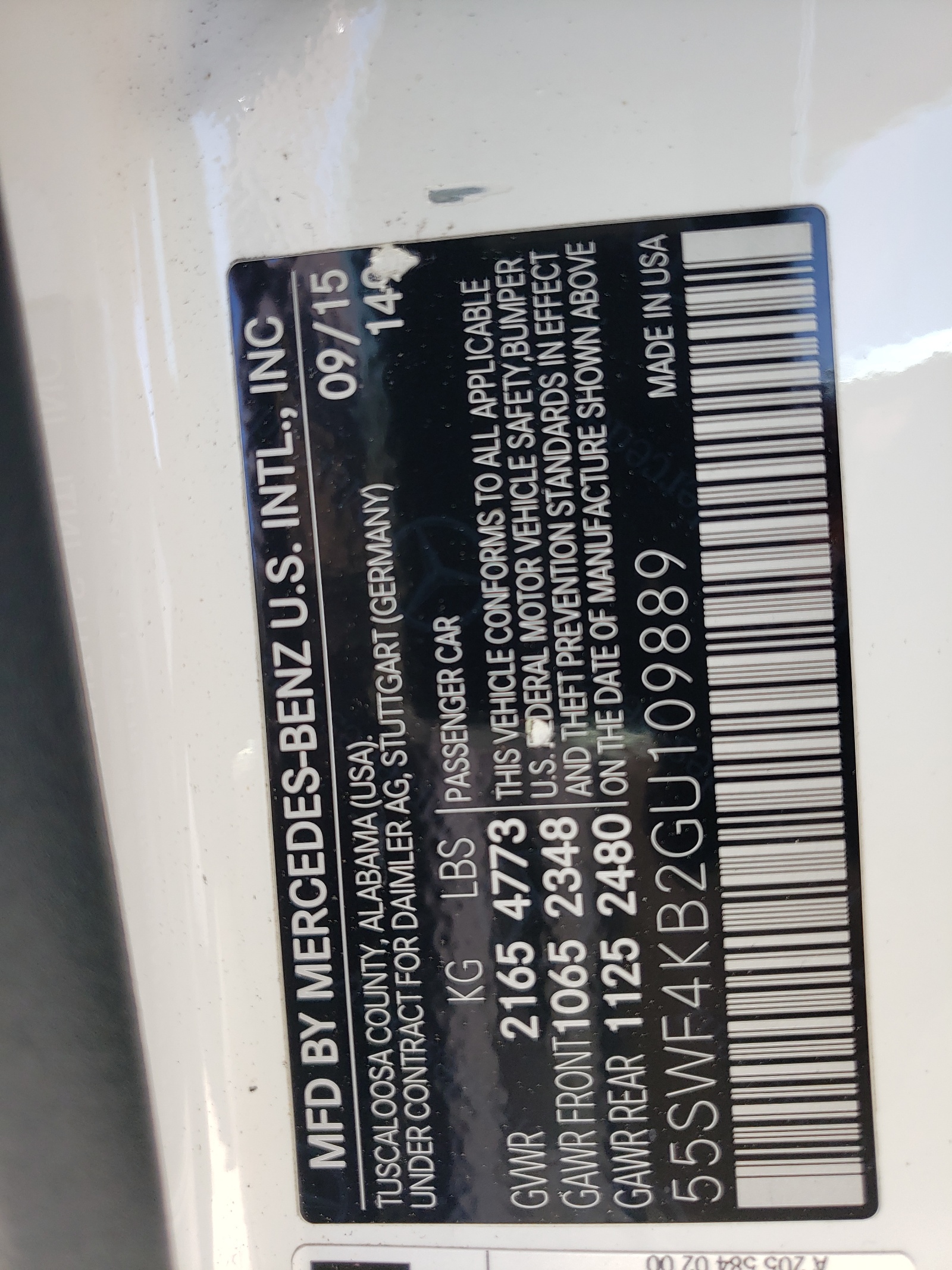 55SWF4KB2GU109889 2016 Mercedes-Benz C 300 4Matic