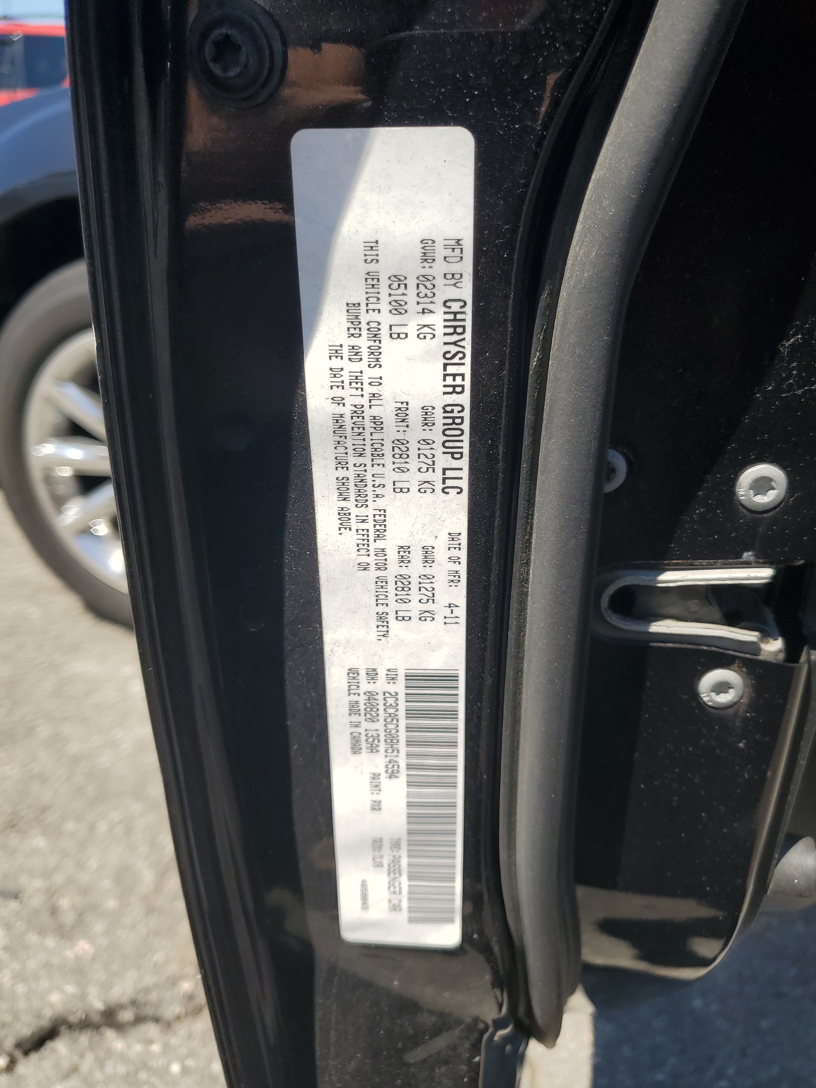 2C3CA5CG0BH514594 2011 Chrysler 300 Limited