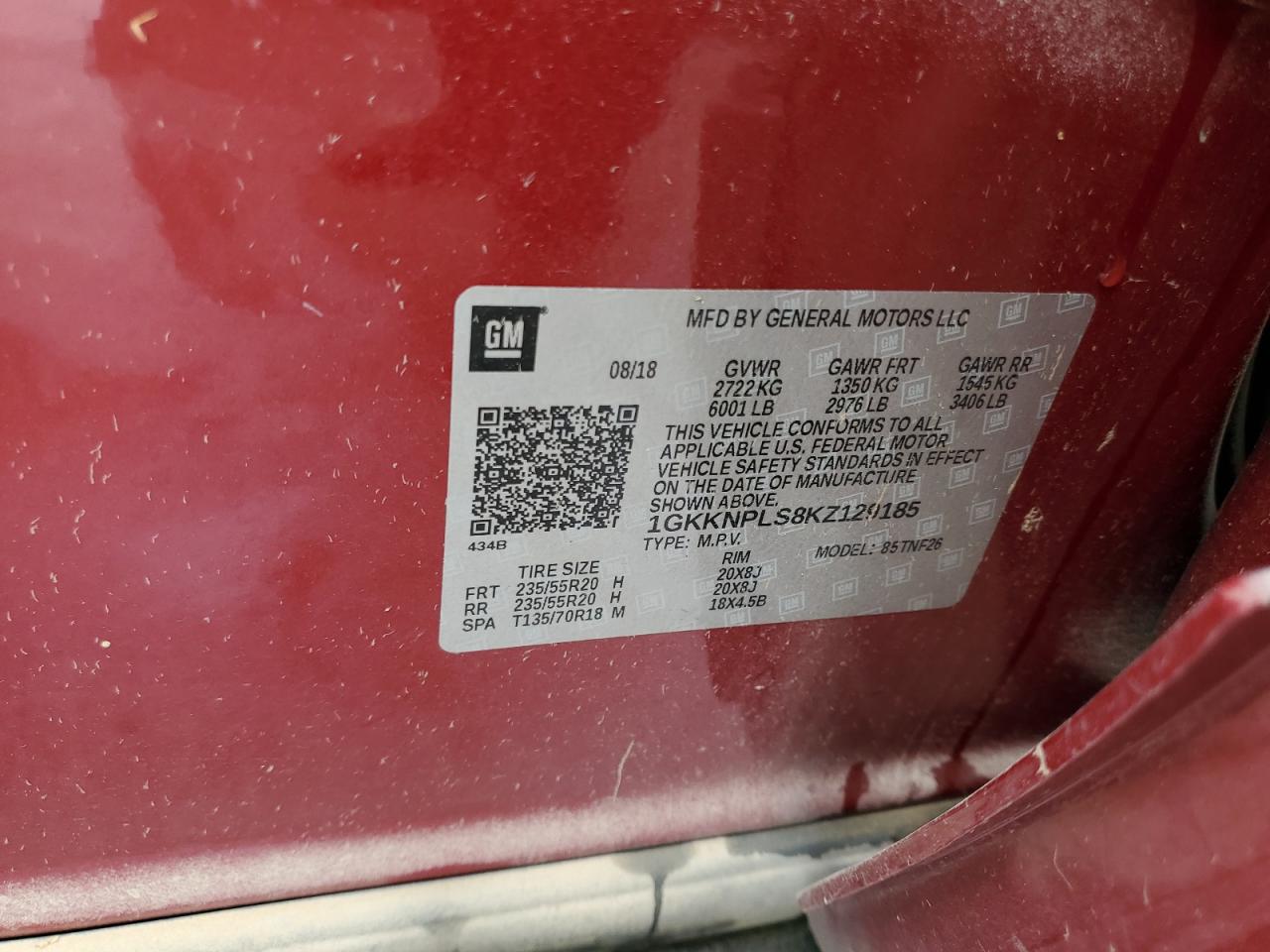 2019 GMC Acadia Denali VIN: 1GKKNPLS8KZ129185 Lot: 58774154