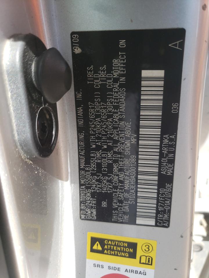 2010 Toyota Highlander VIN: 5TDZA3EH9AS001389 Lot: 59518664
