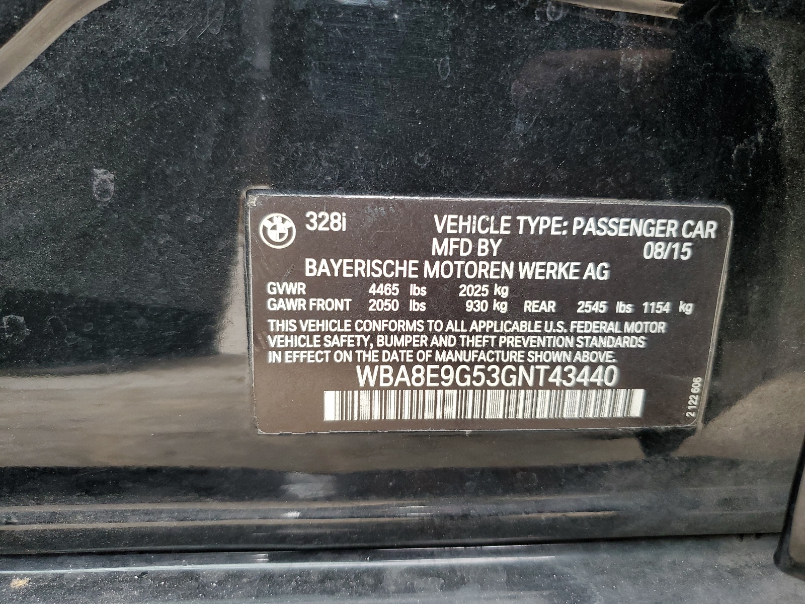 WBA8E9G53GNT43440 2016 BMW 328 I Sulev