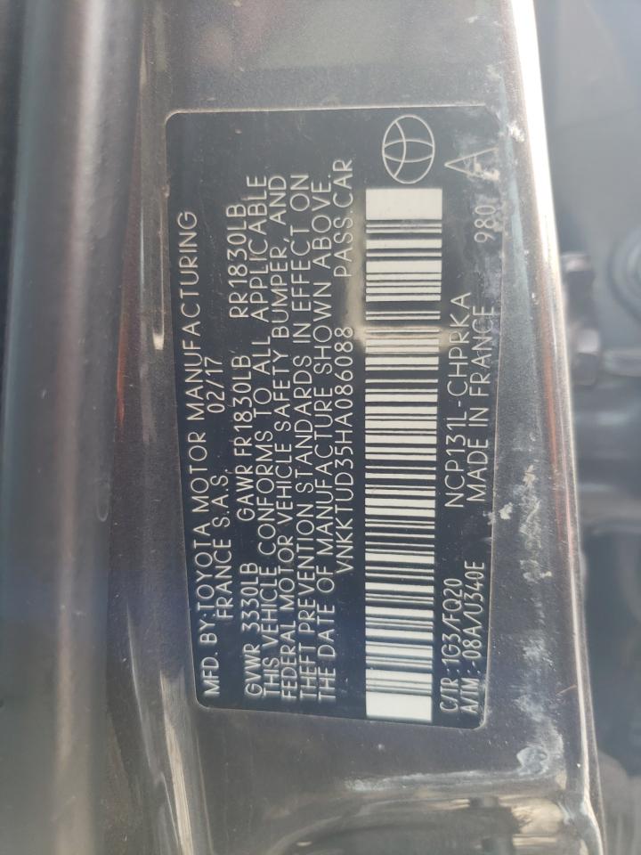 VNKKTUD35HA086088 2017 Toyota Yaris L VNKKTUD35HA086088 2017 Toyota Yaris L