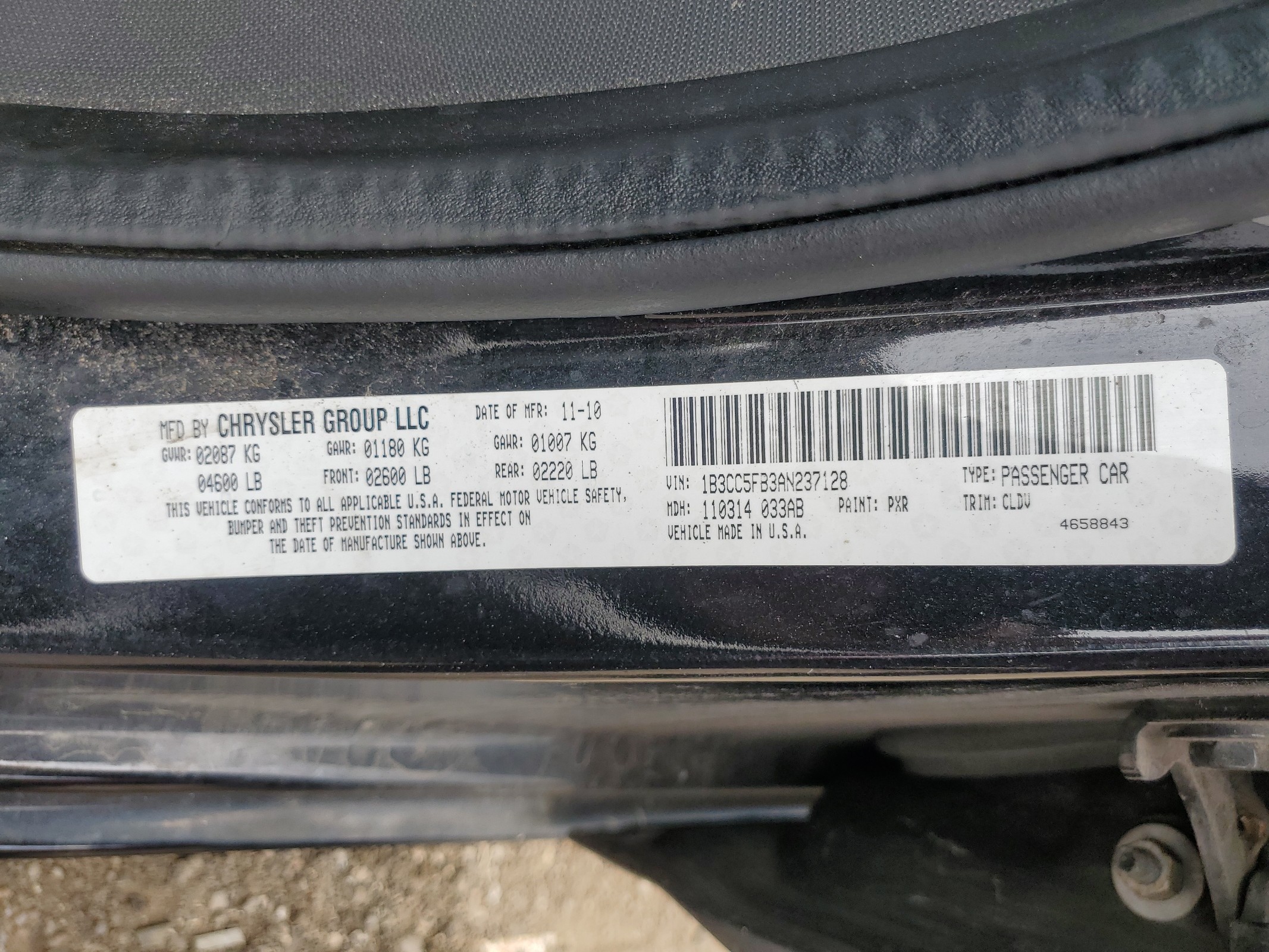 1B3CC5FB3AN237128 2010 Dodge Avenger R/T