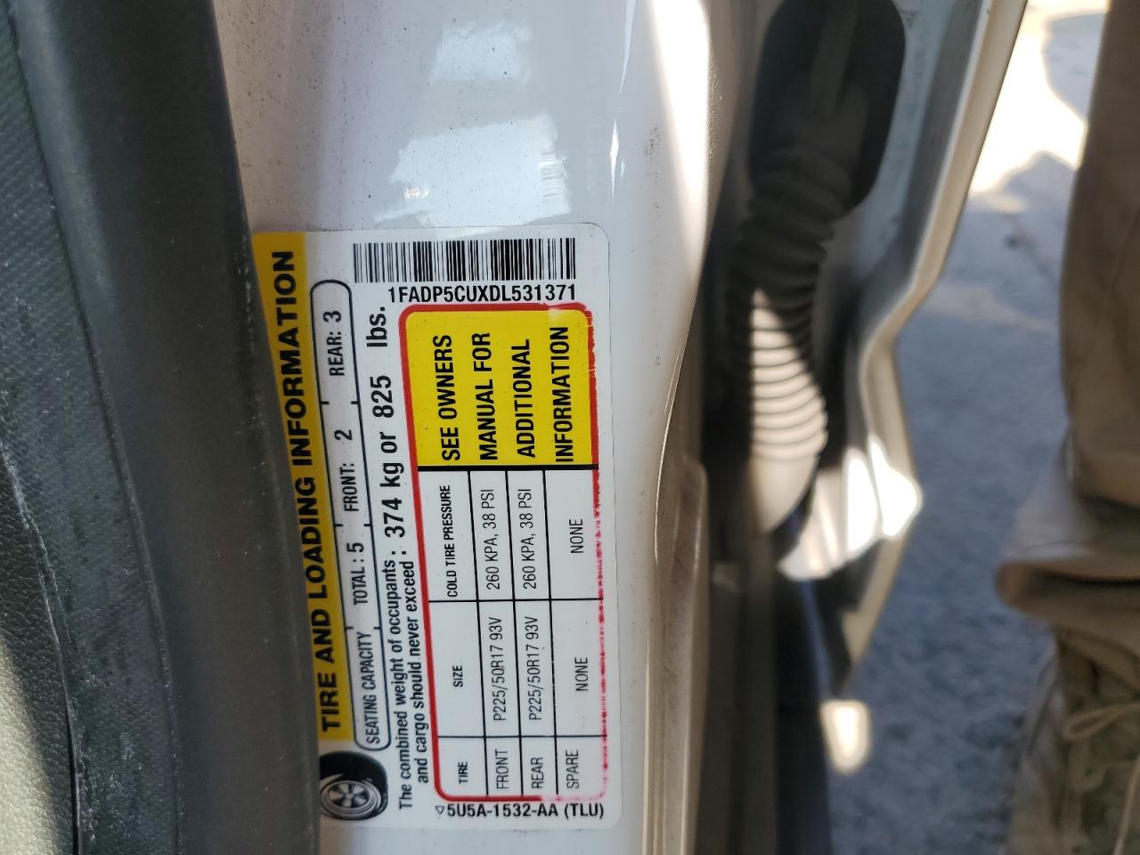 2013 Ford C-Max Premium VIN: 1FADP5CUXDL531371 Lot: 59591734