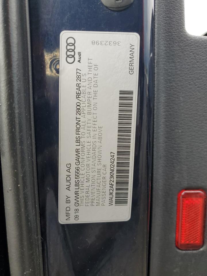 WAUK2AF23KN024247 2019 Audi A6 Premium